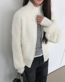 Soin Mink Fur Zip-Up Jumper