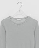 Decal Tencel Wool Round Long Sleeve Tee