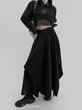 Poe wrap unbalanced long skirt