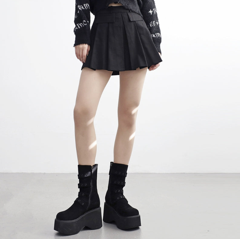 【NONCODE】Laminet pocket pleated skirt NONCODE(ノンコード) - ラミネポケットプリーツスカート