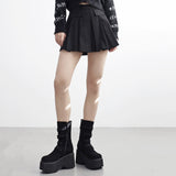 Laminet pocket pleated skirt