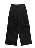 Pin Cotton Wide Cargo Pants