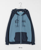 Lokini Brushed Raglan Two-Way Hood Zip-Up