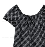 Even Asymmetrical Check Blouse