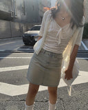 Kiyo Light Blue Mini Skirt