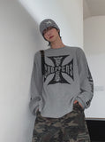 Coast Waffle Cross Lettering Long Sleeve