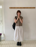 Ennew Crop Hood Short Sleeve Shirt