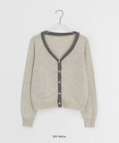 Yoshi Color Matching V-Neck Knit Cardigan