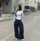 High-Neck String Crop Windbreaker