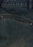 FRONT LINE WASHED DENIM PANTS