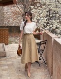 Heyri Flower Puff Short Sleeve Blouse