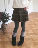 [Brushed] Blitz check pleated mini skirt
