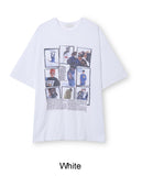Border printed short-sleeved T-shirt