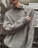 Vincent Mockneck Button Knit