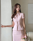 Modified Short Sleeve Collar Short Jacket