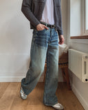 Godin Washed Back Pocket Wide Denim