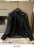 Mitchell Velvet See-Through Puff Blouse
