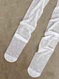 Luge ribbon see-through long underwear stockings