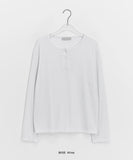 Polter Ribbed Button Round Long Sleeve T-Shirt