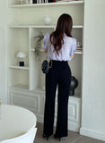 [Tie set] Sell See-through Collar Short Sleeve Blouse
