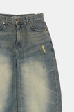 Laser brush balloon denim pants
