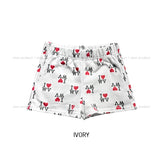 I Love pattern banding shorts