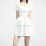 Webit Shirring Puff Dress