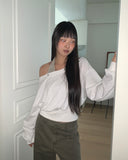Holdit Stripe Halterneck Sleeveless Eyelet One-Off Shoulder Long Sleeve Sweatshirt Set