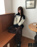 Mulley Nordic Collar Loose Fit Knit Zip-Up