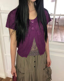 Meku Knit Short Sleeve Cardigan