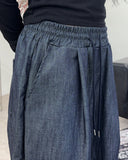 Kyren Balloon Pintuck Denim Pants