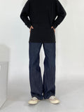 Semi-Wide Fit Indigo Denim Pants