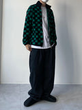 Mohair Checker Knit Zip-Up