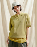 Epic Like Linen Short Sleeve Collar Knit