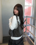 Helo Angora Rib Ribbon Knit Cardigan
