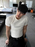 Muscle Fit Round Short Sleeve Knit