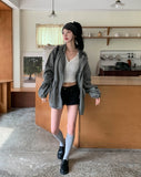 Leon V-Neck Button Slim Hoodie