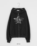 Rippy Star Printing Over Hood Zip-up