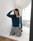 Hoyan Ribbon Halter Bolero Square Neck Knit