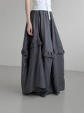 Sieolin Frill See-through Long Skirt