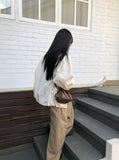 Henro High Neck Vintage Overfit Bomber Jacket