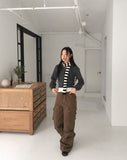 Siul Vintage Angora Striped Scarf Muffler