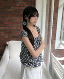 [Scrunchie SET] Sion Check Lace Layered Set