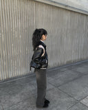 Kawa washed denim wide pants