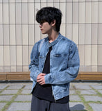 Biker Washed Denim Jacket