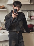 Fracture Western Brushed Denim Shirt