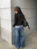 Andy Roll-Up Wide Washing Denim Pants