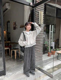 [unisex] Asoko banding ribbed wide pants