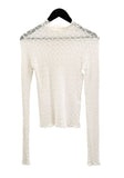 Waffle Lace See-Through Half-Pola Tee