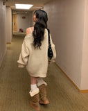 Ond Shoulder Slit Cable Knit One Piece